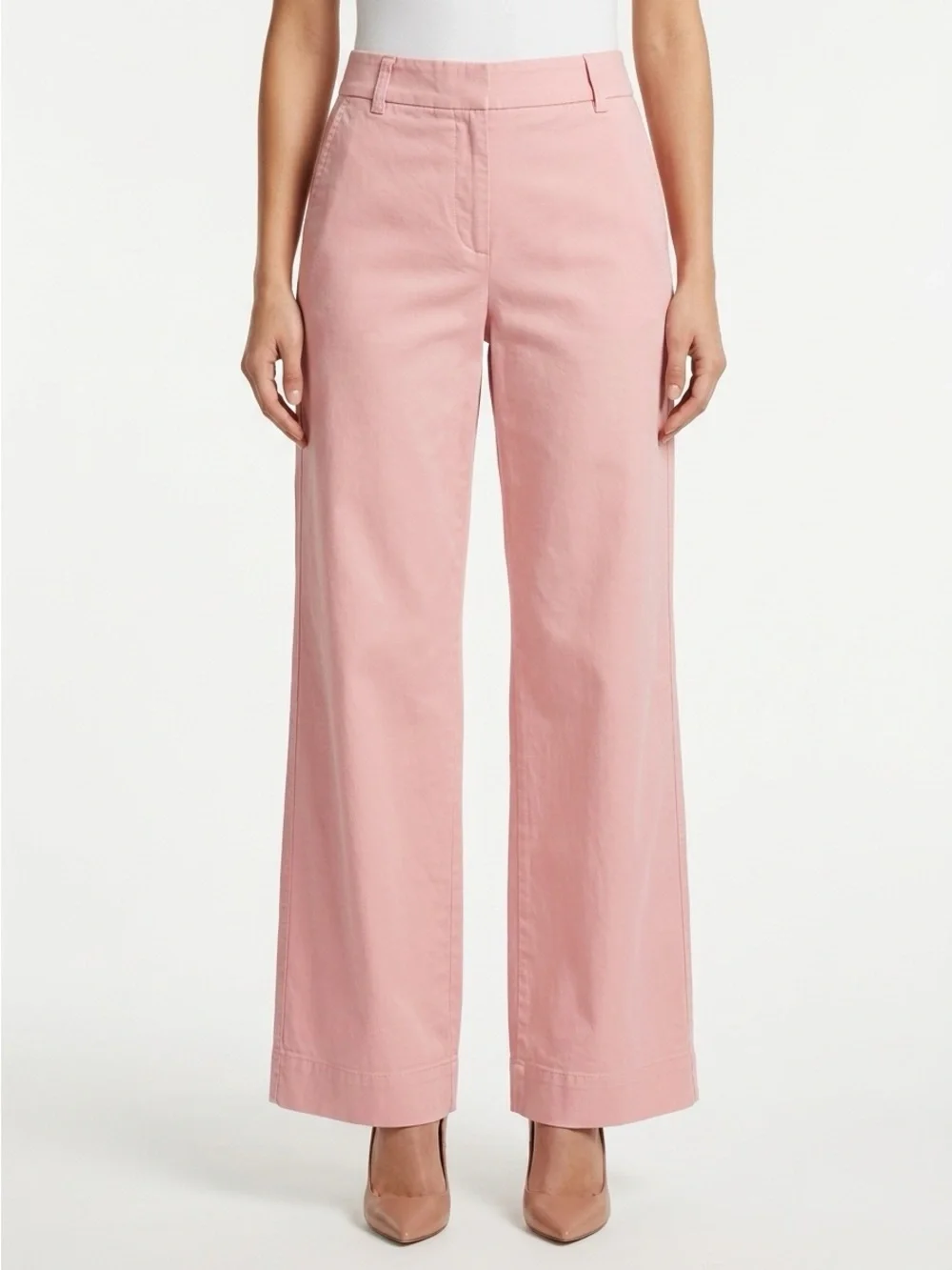 J. Crew Broken-In Chino Favorite Fit Wide Leg Pants Pink Cotton 6R